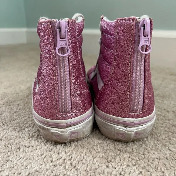 Vans Kids Sk8-Hi Zip Glitter Shoes High Tops Sneakers - Picture 7 of 7
